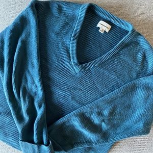FRANK AND OAK V NECK COTTON SWEATER